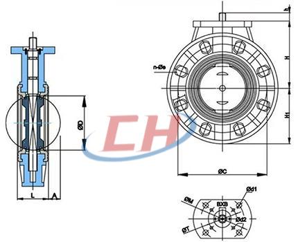 防爆電動中線蝶閥結(jié)構(gòu)圖