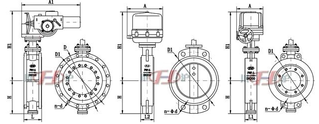 防爆電動調節(jié)蝶閥 結構圖
