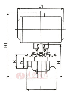 氣動(dòng)衛(wèi)生級(jí)蝶閥結(jié)構(gòu)圖