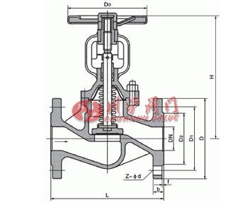氣動波紋管截止閥結(jié)構(gòu)圖