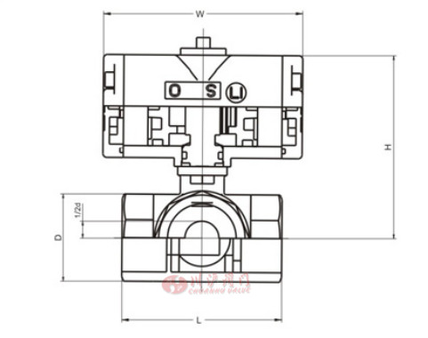 超小型三通氣動球閥結(jié)構(gòu)圖