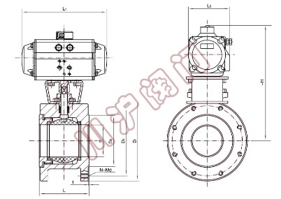 氣動對夾球閥 結(jié)構(gòu)圖