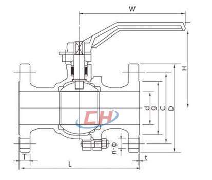鑄鋼法蘭球閥結(jié)構(gòu)圖