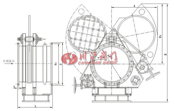 氣動(dòng)盲板閥結(jié)構(gòu)圖
