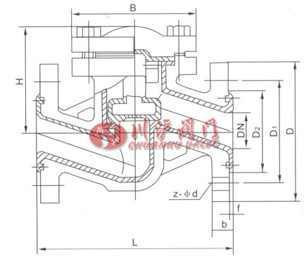 襯膠止回閥 結構圖